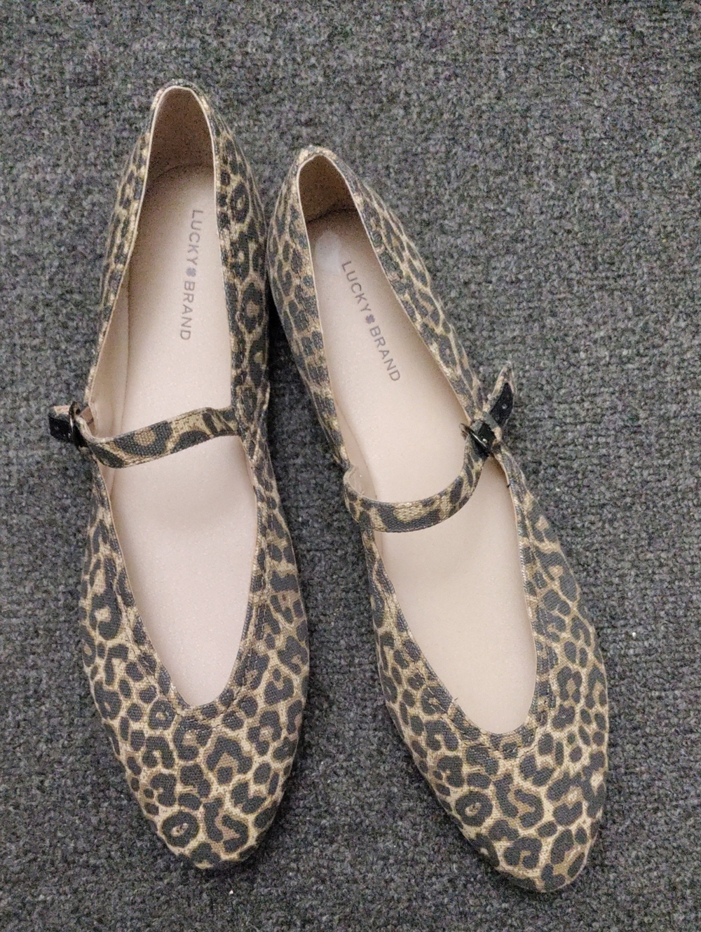 Lucky Brand "Cyrena" Leopard-Print Mary Jane Flats